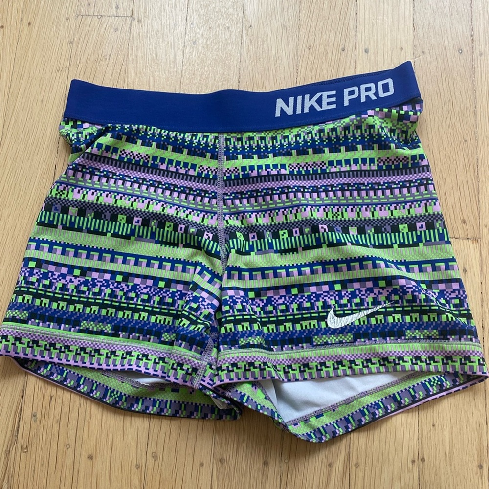 Nike Pro Purple & Green Spandex